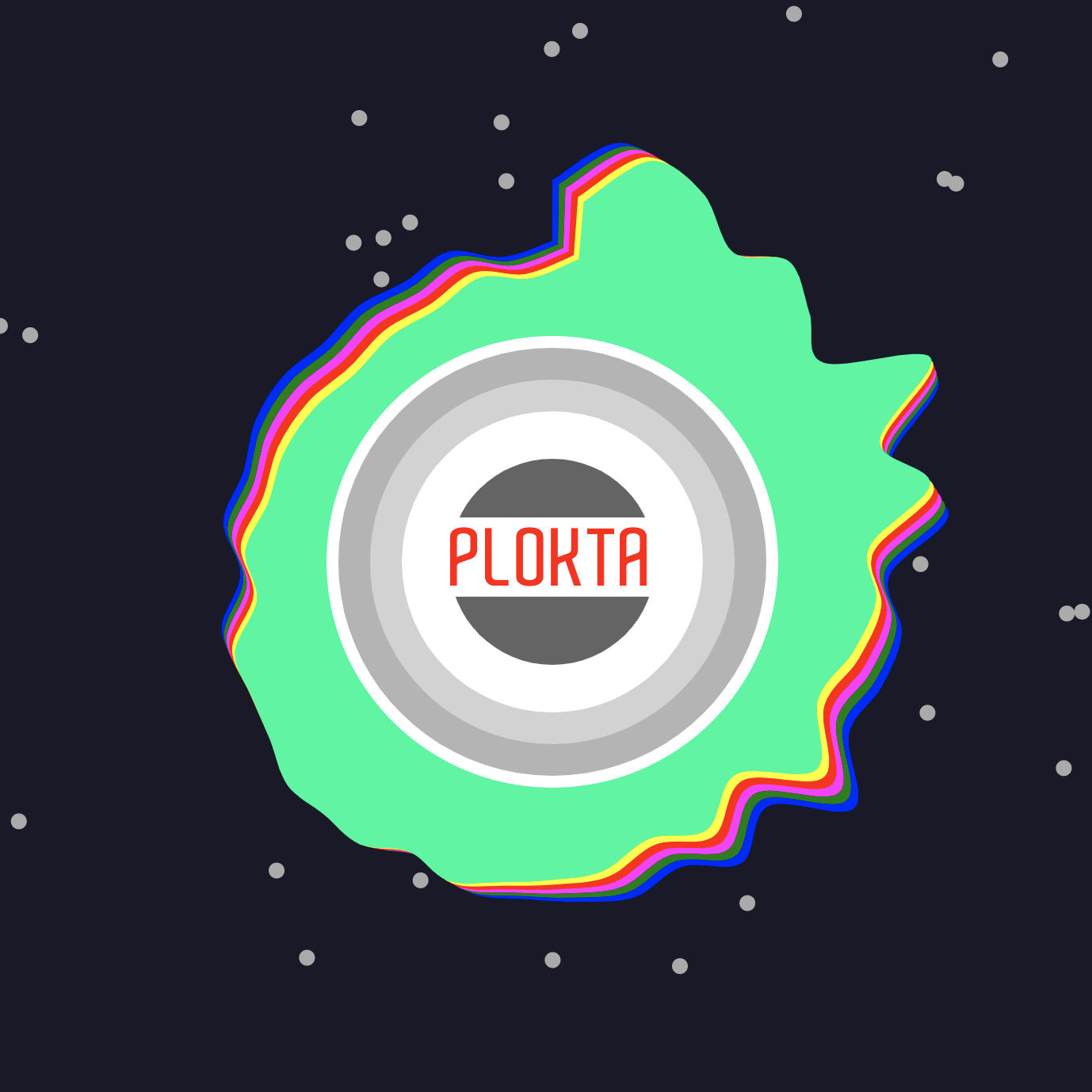 a screenshot of a round, green music visualizer